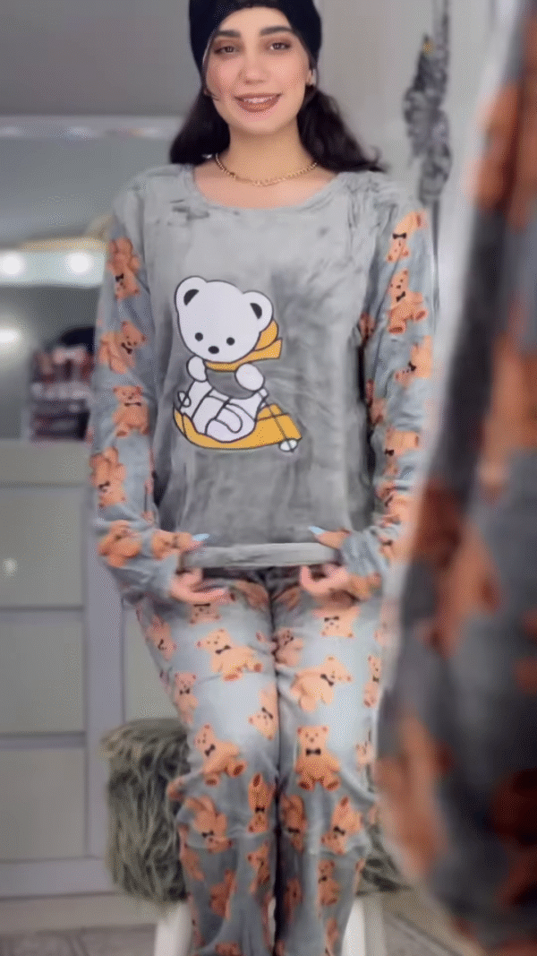 Plush Fleece Winter Pyjama Set – Ultra‑Soft, Cute Prints, All‑Night Coziness 💤� - Image 3